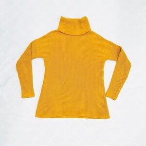 Halogen Mustard Yellow Chunky Turtleneck Sweater
